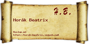 Horák Beatrix névjegykártya